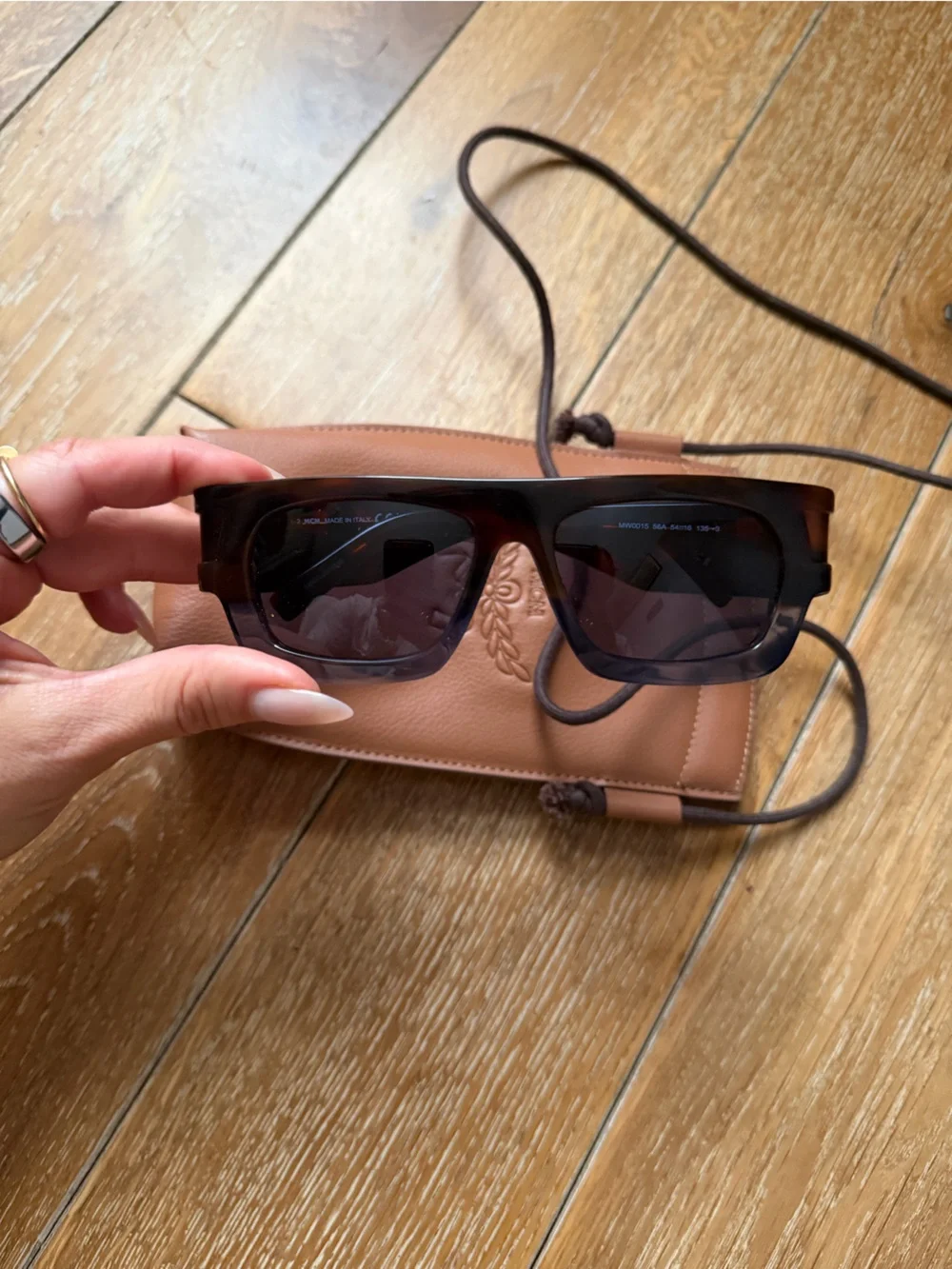 MCM Rectangular Sunglasses – Blue Havana
